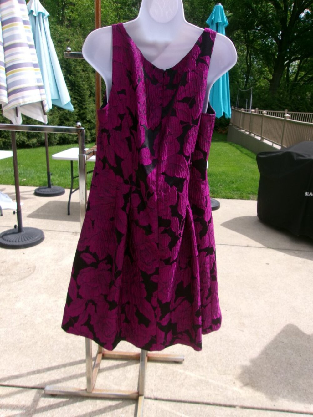 LAUREN PINK&BLACK FLORAL DRESS 16 - Picture 2 of 2